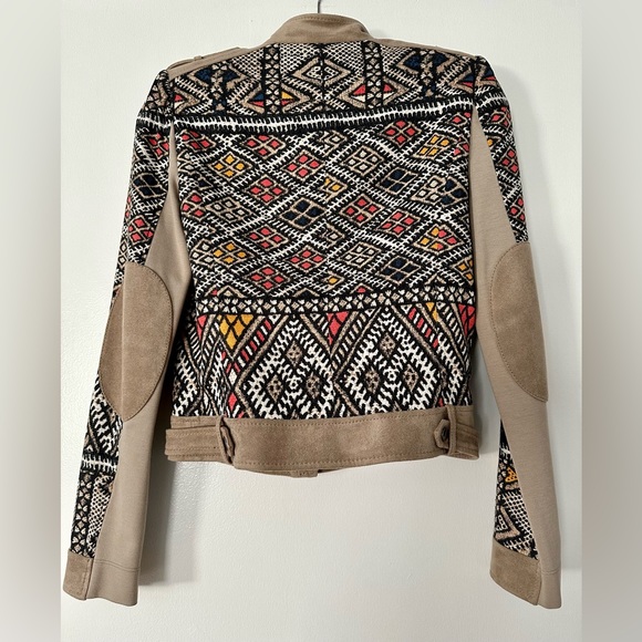 BCBGMAXAZRIA Womens Aztec Tribal Print Zip Ziggy Woven Moto Jacket Size XS NWOT - Picture 5 of 14